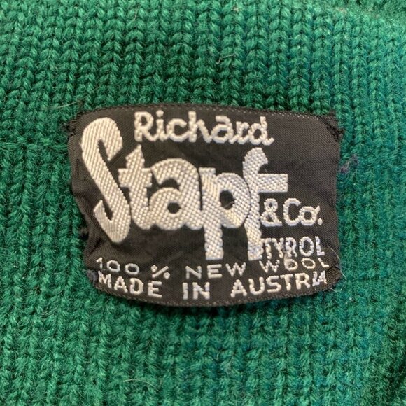 Richard Stapf Men's 100% Australian Wool V-Neck Long Sleeve Sweater Size L - Picture 6 of 9